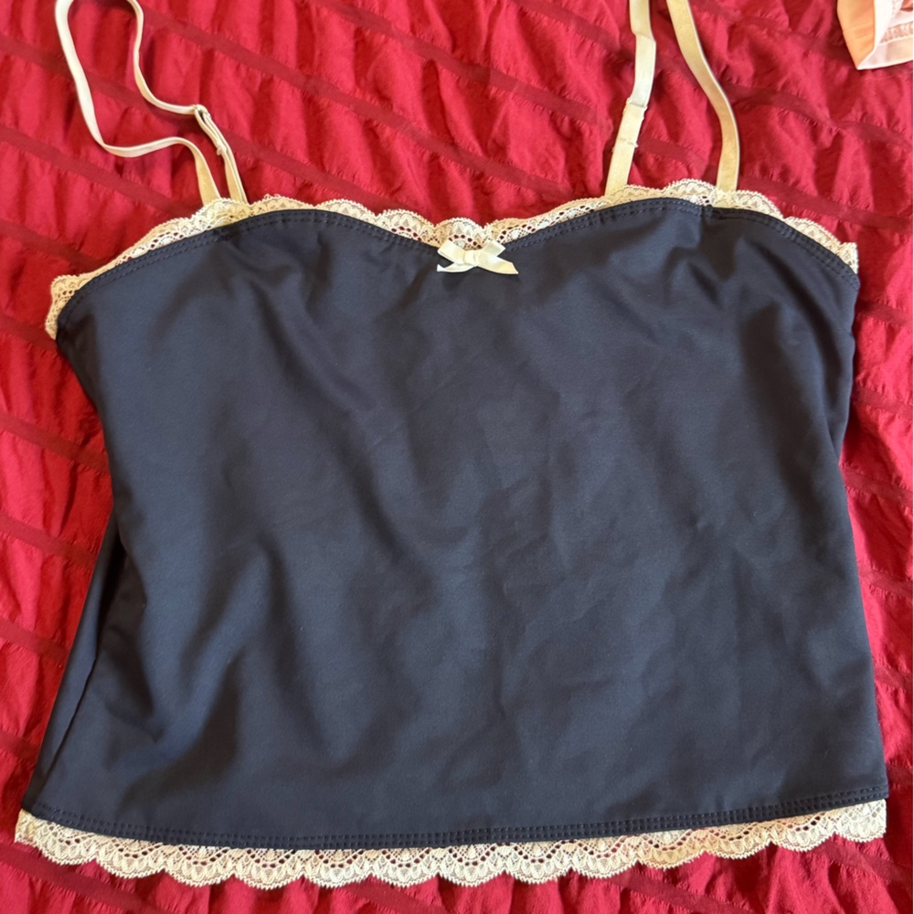 Edikted Midnight Blue Corset with Lace Accents